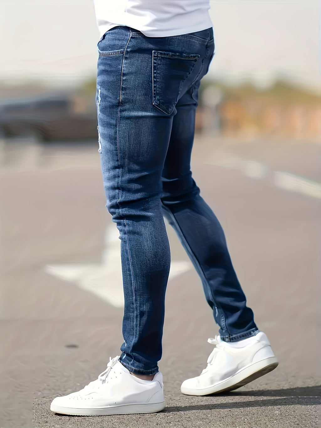 Klassiske Slim Fit Jeans Herre | Stretch Denim til Mænd, Tilspidsede Ben 1