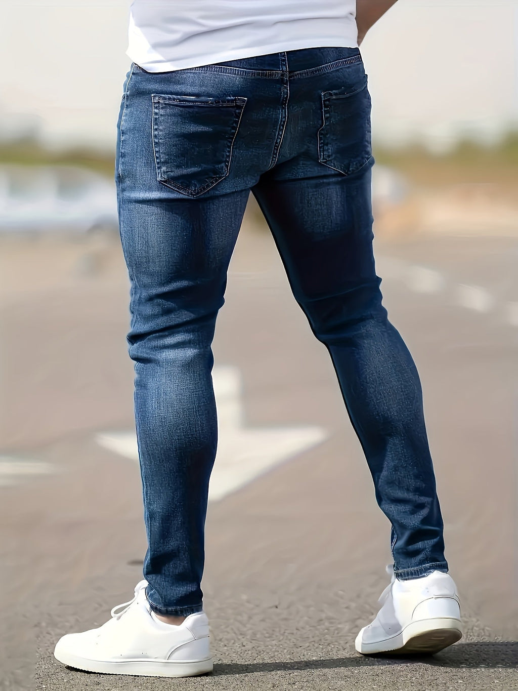Klassiske Slim Fit Jeans Herre | Stretch Denim til Mænd, Tilspidsede Ben 2
